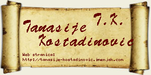 Tanasije Kostadinović vizit kartica